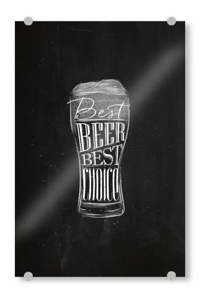 Acrylglasbild "Best beer chalk" artboxONE - Essen & Trinken,Schwarzweiß,Essen & Trinken / Alkohol