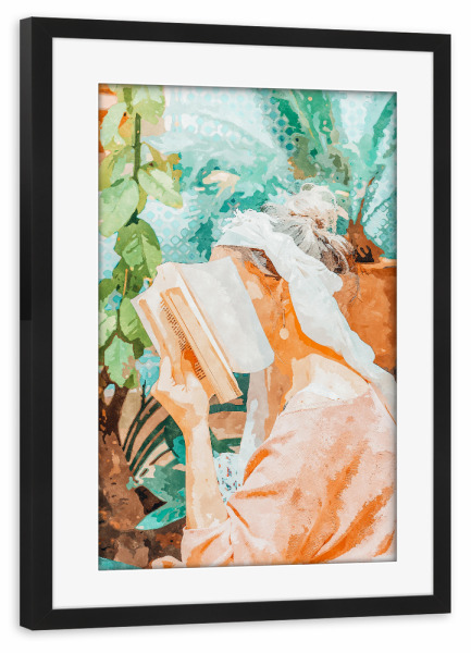 Poster mit Rahmen schwarz "Turkish Reader | Morocco Travel" artboxONE - Menschen,Fashion
