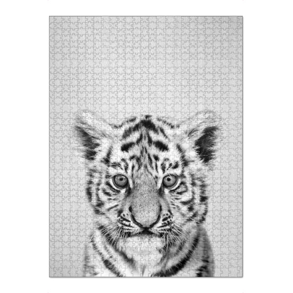 Puzzle Ravensburger "Baby Tiger - Black & White" artboxONE - Für Kinder,Tiere,Schwarzweiß