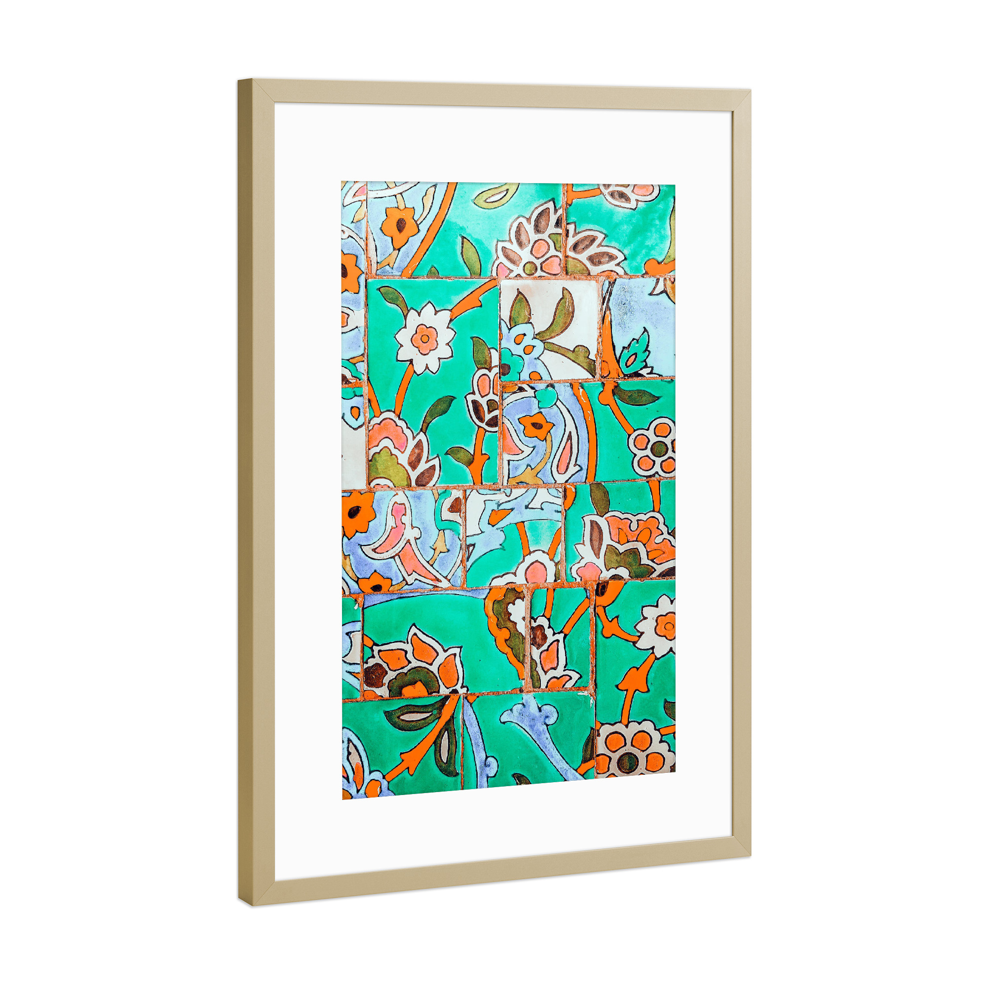 Poster mit Rahmen Gold "Floral Morocco" artboxONE - Floral