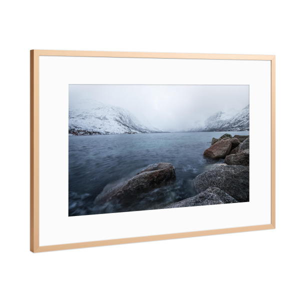 Poster mit Rahmen Kupfer "Winter in Norway" artboxONE - Natur - Norwegen,Arktis,Winterlandschaft