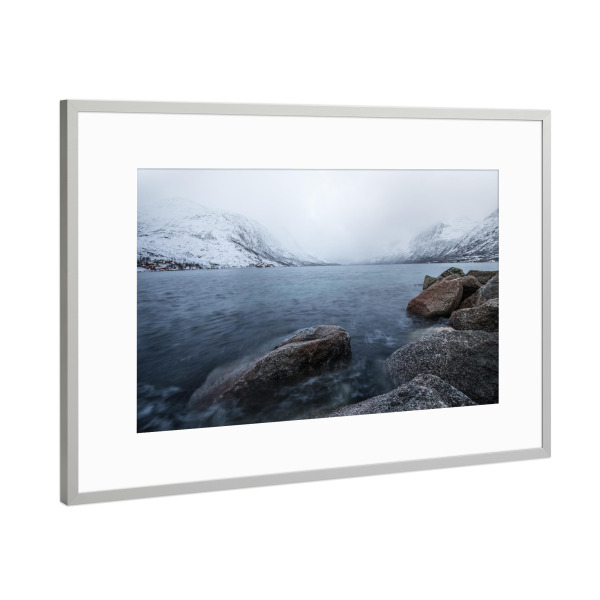 Poster mit Rahmen Silber "Winter in Norway" artboxONE - Natur - Norwegen,Arktis,Winterlandschaft