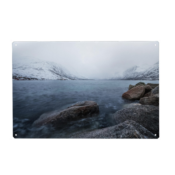 Metall Poster "Winter in Norway" artboxONE - Natur - Norwegen,Arktis,Winterlandschaft - Blechschild
