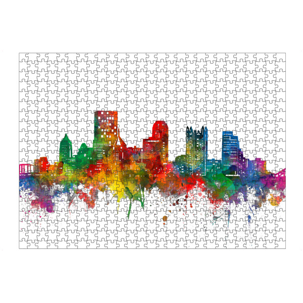 Puzzle Ravensburger "Pittsburgh skyline watercolor" artboxONE - Städte - Pittsburgh,Pennsylvania,Usa,America,Silhouette - Bild pittsburgh