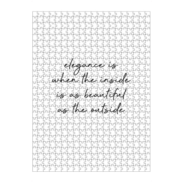 Puzzle Ravensburger "Elegance Quote" artboxONE - Typografie,Schwarzweiß - Elegance,Motivational quote,Beautiful,Inside,Outside - Bild elegance