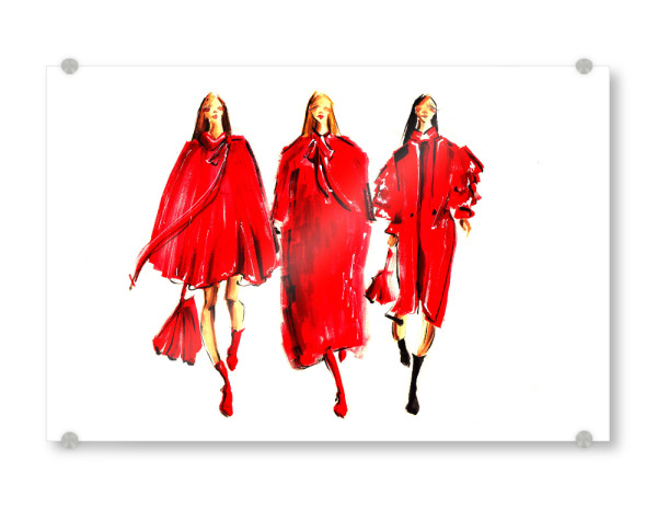 Acrylglasbild "Runway Ladies" artboxONE - Menschen,Fashion - Fashion illustration,Runway,Haute couture,Girls