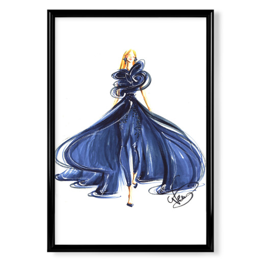 Woman in Blue Gown