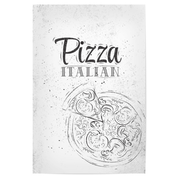 Poster 30x20 cm "Pizza italian dirty paper" artboxONE - Essen & Trinken - Pizza,Slice pizza,Italian,Traditional,Slice