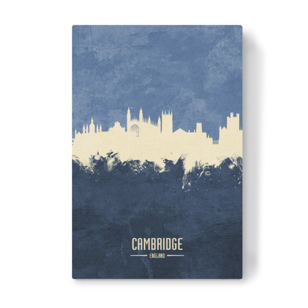 Leinwandbild "Cambridge Skyline Navy" artboxONE - Städte - Cambridge,England,Skyline,Cityscape,Painting,Watercolour,Stadtbild