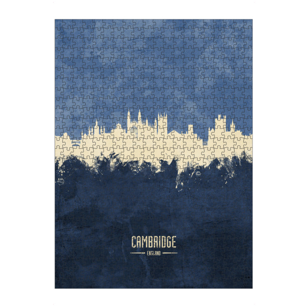 artboxONE Puzzle "Cambridge Skyline Navy" artboxONE - Städte - Cambridge,England,Skyline,Cityscape,Painting,Watercolour,Stadtbild