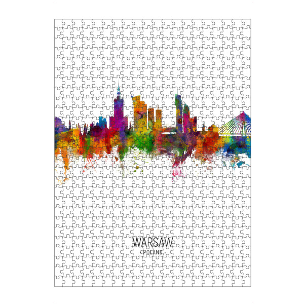 artboxONE Puzzle "Warsaw Skyline Portrait" artboxONE - Städte - Warsaw,Poland,Skyline,Cityscape,Painting,Watercolour,Stadtbild - Bild warsaw