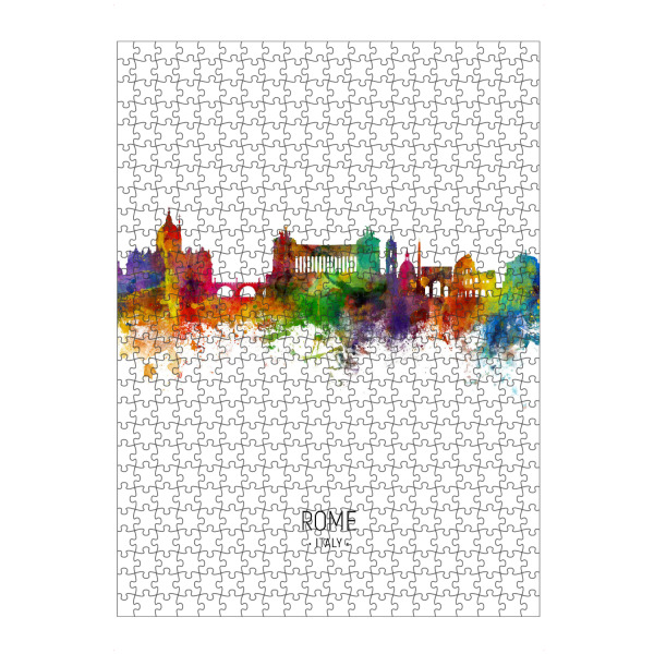 artboxONE Puzzle "Rome Skyline Portrait" artboxONE - Städte - Rome,Italy,Skyline,Cityscape,Painting,Watercolour,Stadtbild - Bild rome