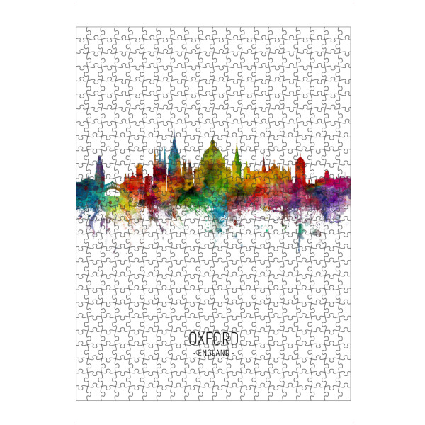 Puzzle Ravensburger "Oxford Skyline Portrait" artboxONE - Städte - Oxford,England,Skyline,Cityscape,Painting,Watercolour,Stadtbild - Bild oxford