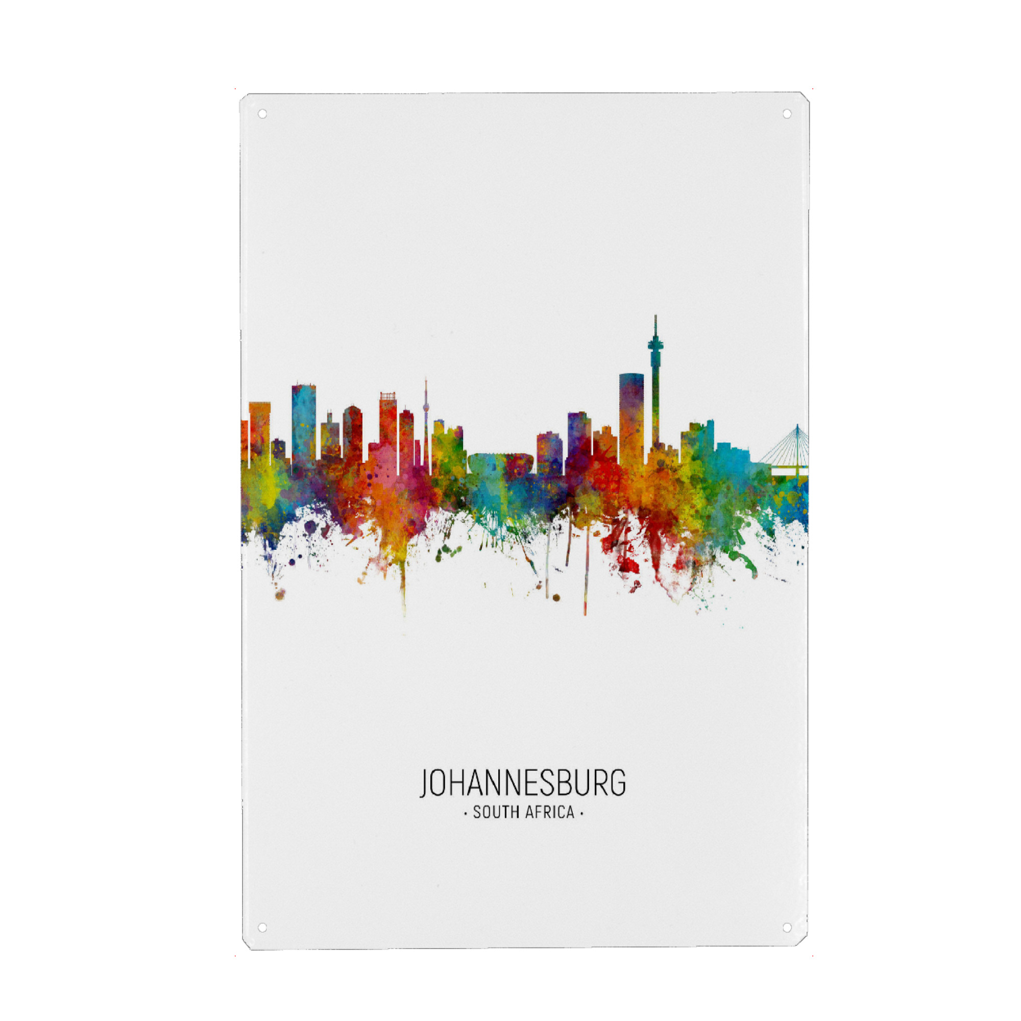 Metall Poster "Johannesburg Skyline Portrait" artboxONE - Städte - Johannesburg,South africa - Blechschild