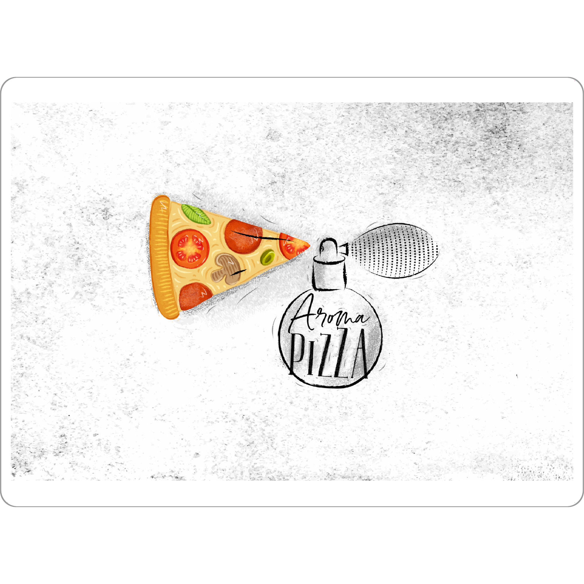 Tischset "Aroma pizza paper" artboxONE - Essen & Trinken - Pizza,Christmas,Food,Holiday,New,Year,Parfum,Aroma,Delicious,Vintage,Retro - Bild pizza