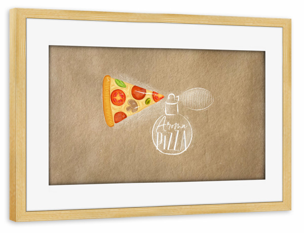 Poster mit Rahmen kiefer "Aroma pizza craft" artboxONE - Essen & Trinken,Fashion