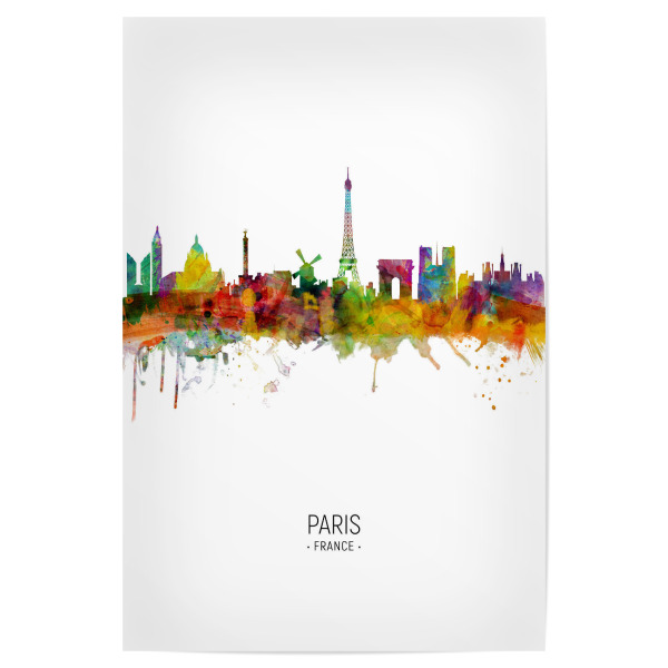 Poster 30x20 cm "Paris Skyline Portrait" artboxONE - Städte / Paris - Paris,France,Skyline,Cityscape,Painting,Watercolour,Stadtbild
