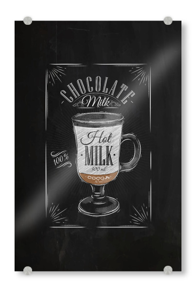 Acrylglasbild "Coffee chocolate milk chalk" artboxONE - Essen & Trinken,Schwarzweiß