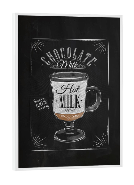Poster mit weißem Rahmen "Coffee chocolate milk chalk" artboxONE - Essen & Trinken,Schwarzweiß