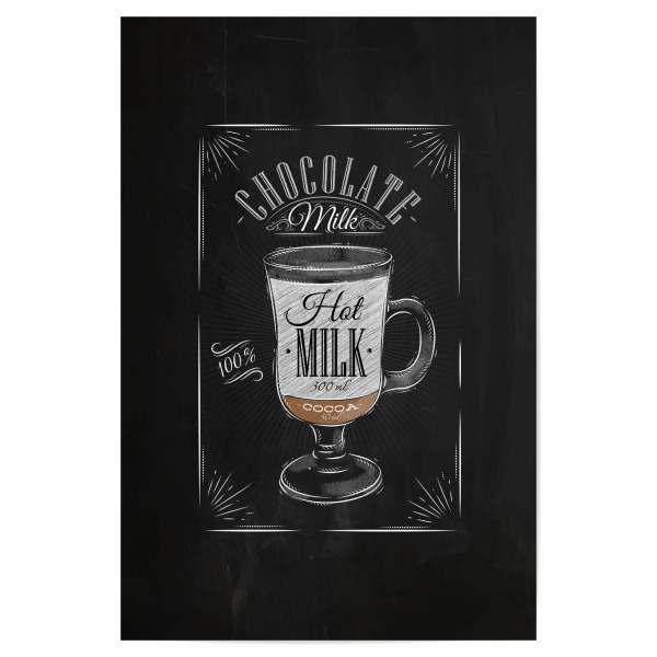 Poster 30x20 cm "Coffee chocolate milk chalk" artboxONE - Essen & Trinken,Schwarzweiß