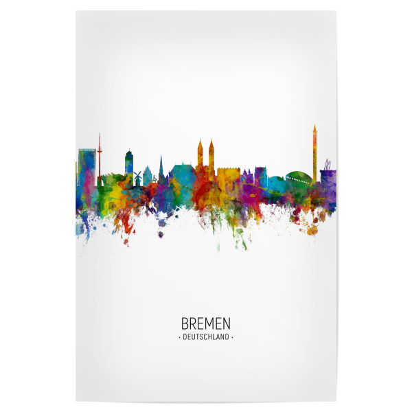 Poster 30x20 cm "Bremen Skyline Portrait" artboxONE - Städte - Bremen,Skyline,Cityscape,Bremen germany,Painting