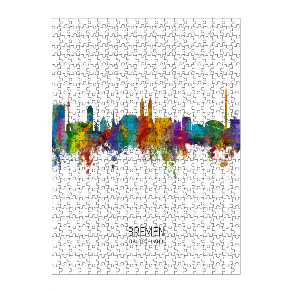 artboxONE Puzzle "Bremen Skyline Portrait" artboxONE - Städte - Bremen,Skyline,Cityscape,Bremen germany,Painting - Bild bremen