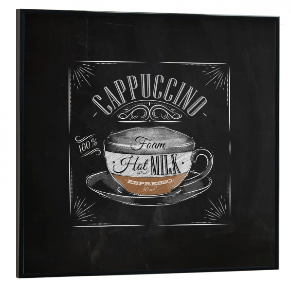Poster mit schwarzem Rahmen 30x30 cm "Coffee cappuccino chalk" artboxONE - Essen & Trinken,Schwarzweiß