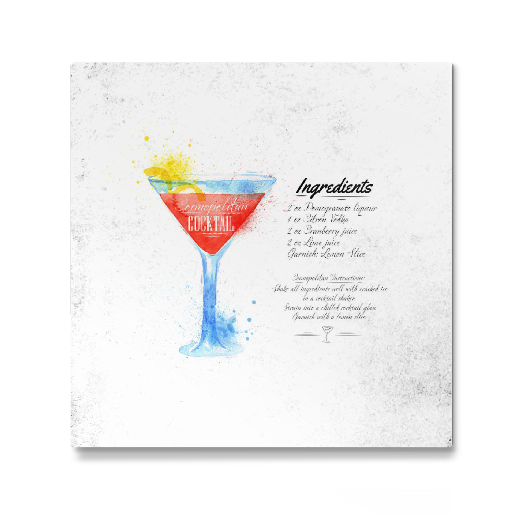 Galerie-Print "Cosmopolitan cocktail watercolor" 30x30 cm artboxONE