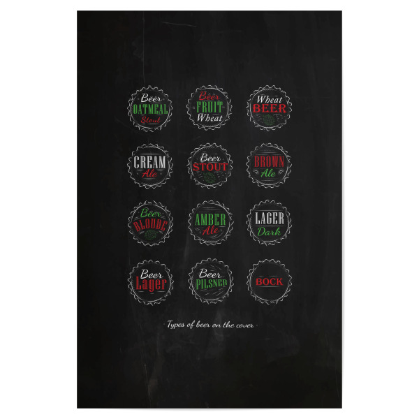 Poster "Beer caps color chalk" artboxONE - Schwarzweiß,Für Papa,Essen & Trinken / Alkohol - Beer,Alcohol,Stout,Cork,Bottle,Sorts