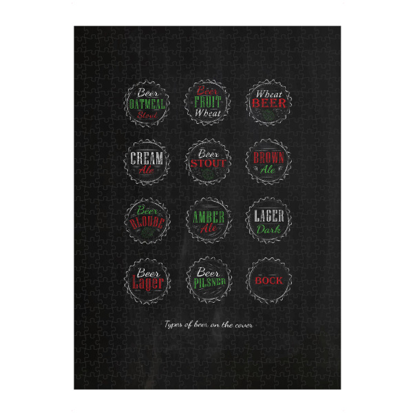 artboxONE Puzzle "Beer caps color chalk" artboxONE - Schwarzweiß,Für Papa,Essen & Trinken / Alkohol - Beer,Alcohol,Stout,Cork,Bottle,Sorts