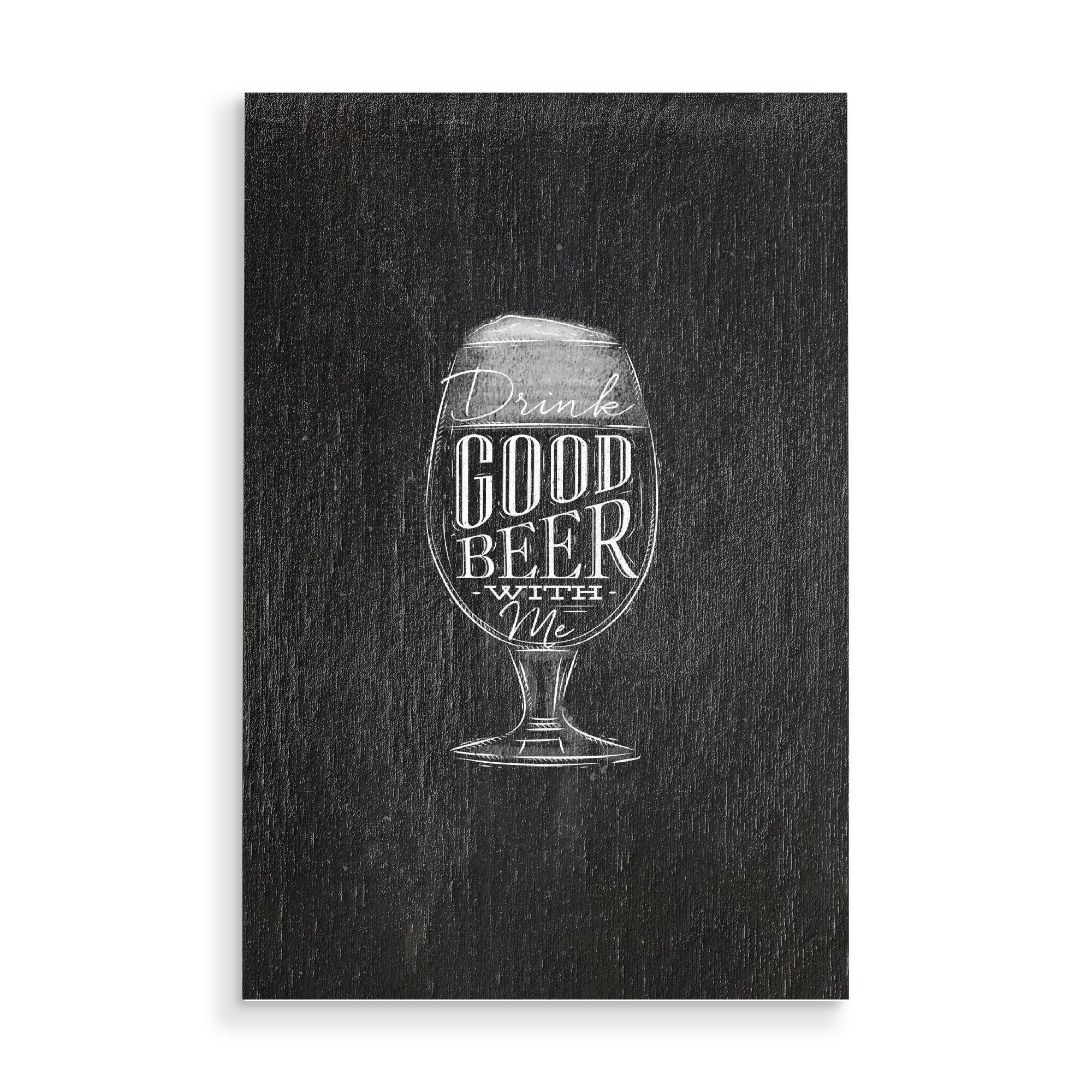 Holzbild "Good beer chalk" artboxONE - Schwarzweiß,Essen & Trinken / Alkohol