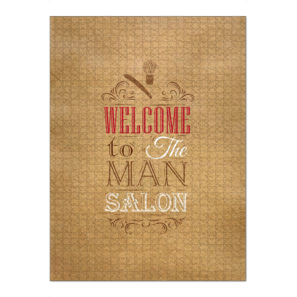 Puzzle Ravensburger "Barbershop craft" artboxONE - Schwarzweiß,Männer - Barber,Hair,Shop,Barbershop,Salon,Mustache,Stamp,Hat,Welcome,Vintage