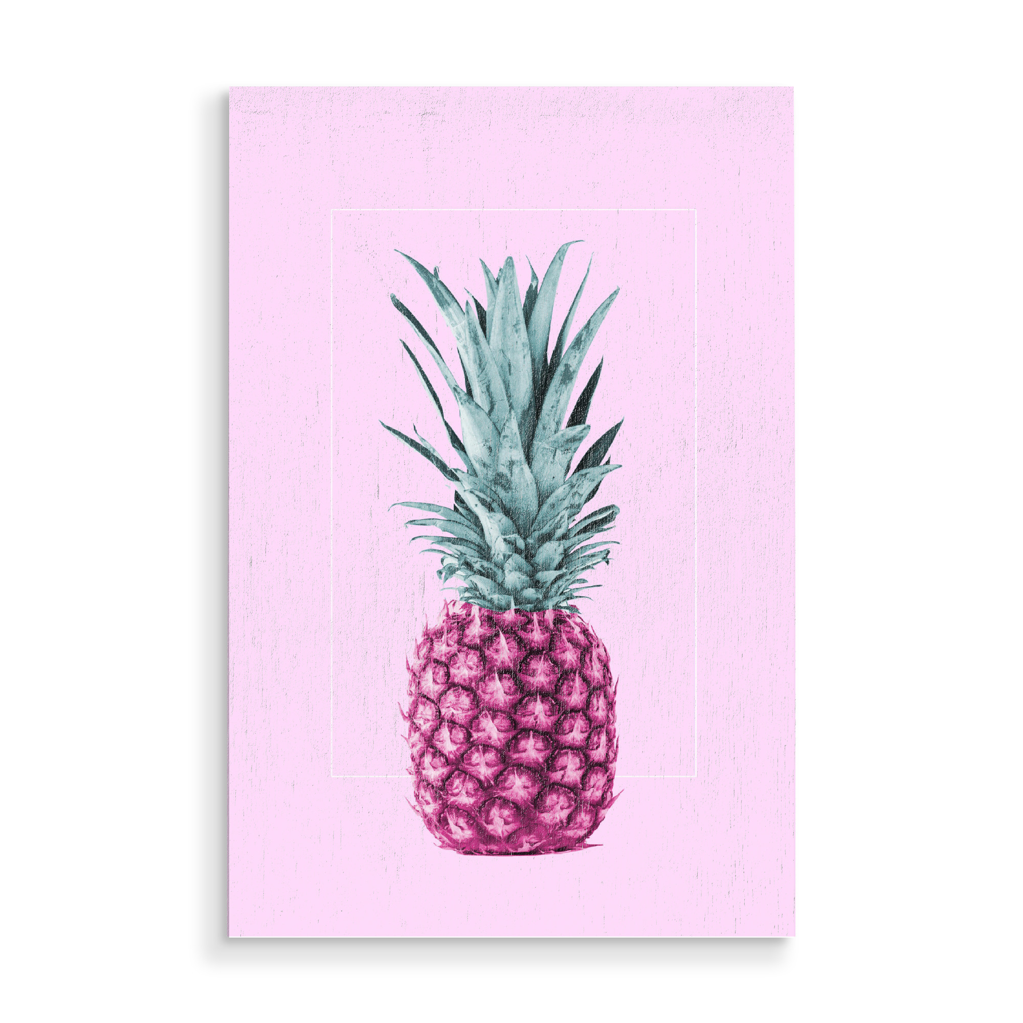 Holzbild "PineapplePINK" artboxONE - Essen & Trinken / Obst & Gemüse - Ananas,Pineapple,Frucht,Obst,Pink