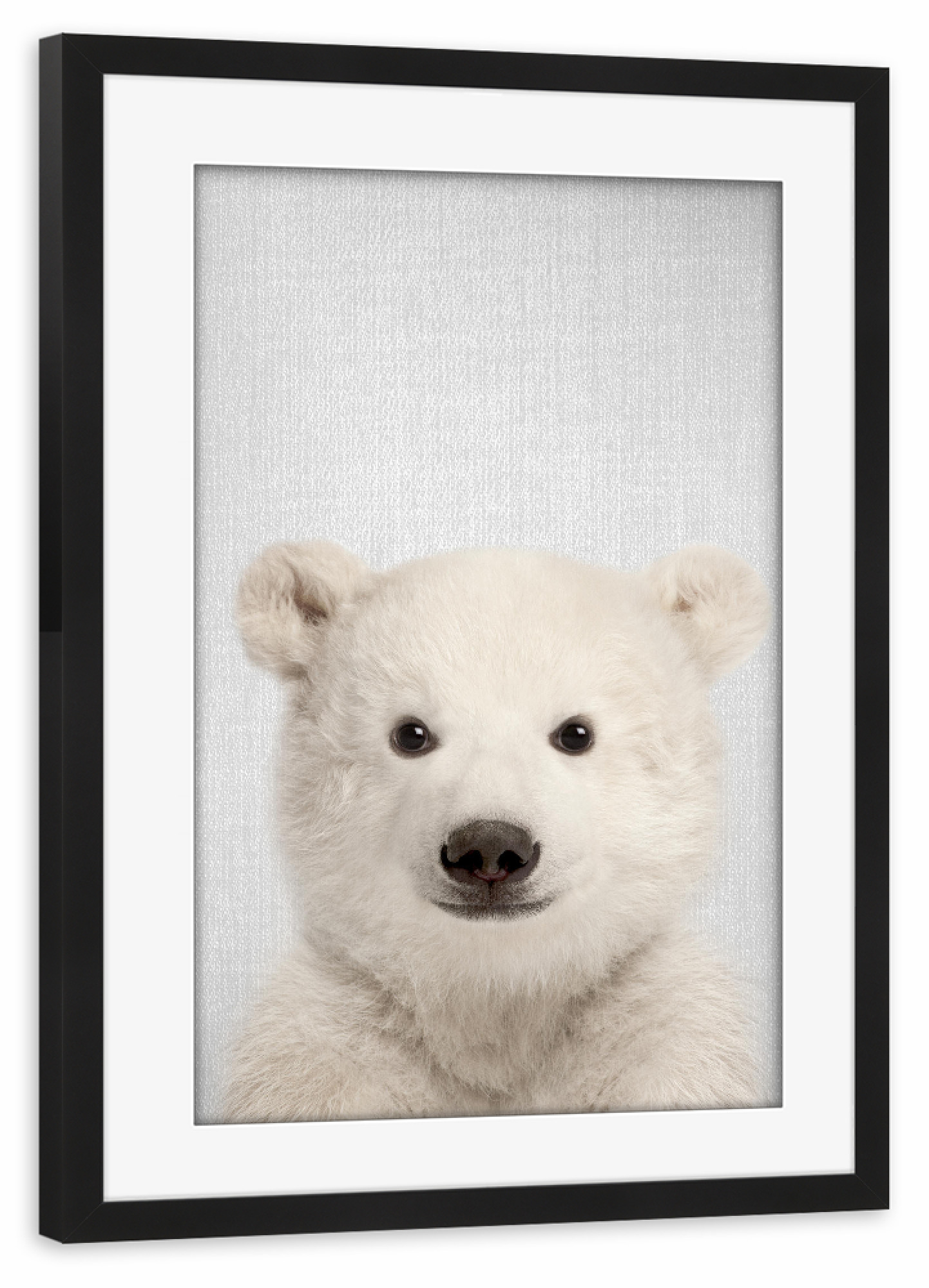 Poster mit Rahmen schwarz "Baby Polar Bear - Colorful" artboxONE - Für Kinder,Tiere