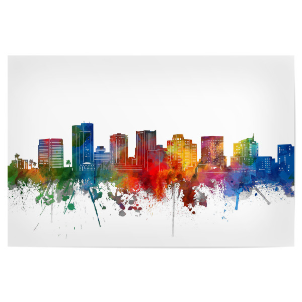 Poster 30x20 cm "Phoenix skyline watercolor" artboxONE - Städte,Reise