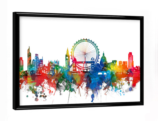 Poster mit schwarzem Rahmen "London skyline colorful" artboxONE - Städte,Städte / London,Abstrakt,Architektur
