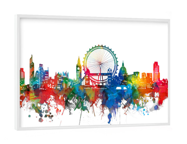 Poster mit weißem Rahmen "London skyline colorful" artboxONE - Städte,Städte / London,Abstrakt,Architektur