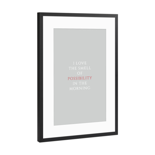 Poster mit Rahmen Schwarz (Metallic) "Possibility" artboxONE - Typografie