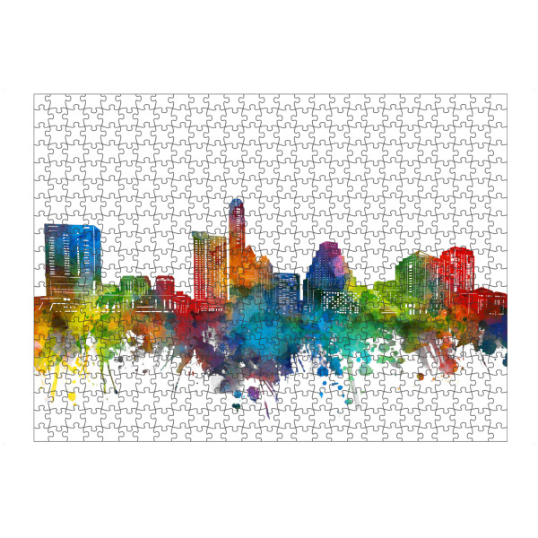 Puzzle Ravensburger "Austin skyline watercolor" artboxONE - Städte - Austin,Texas,Cityscape,Skyline,Usa,America - Bild austin