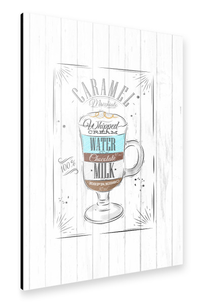 Alu-Dibond "Coffee caramel macchiato wood" 30x20 cm artboxONE