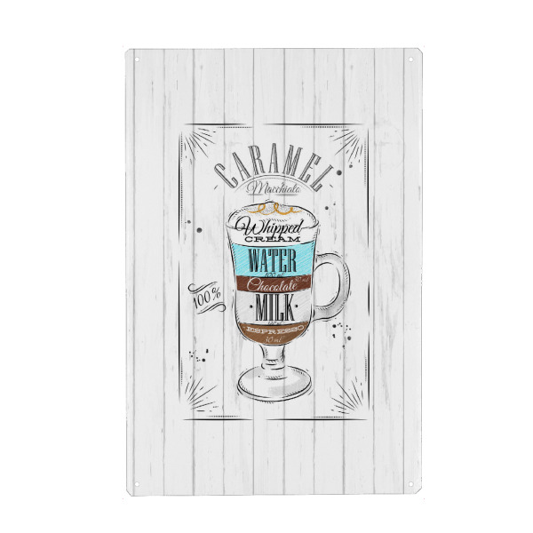 Holzbild "Coffee caramel macchiato wood" artboxONE - Essen & Trinken,Schwarzweiß,Für Papa