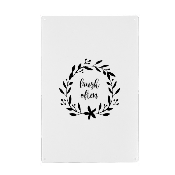 Holzbild "Laugh Often Quote" artboxONE - Typografie,Schwarzweiß - Laugh,Laugh often,Funny gift,Wise,Wisdom,Life wisdom,Wisdom quotes