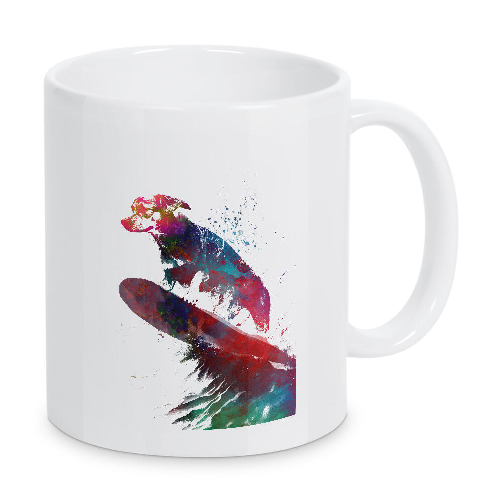 Tasse "Surfer Hundesport Kunst B" artboxONE - Tiere,Sport - Hund,Surfer,Surfen,Sport,Sport,Grafik