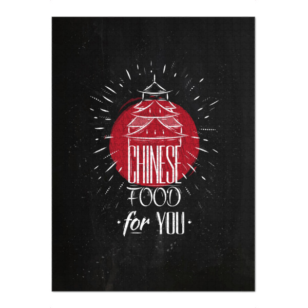 Puzzle Ravensburger "Chinese food house chalk" artboxONE - Essen & Trinken,Schwarzweiß - Asian,Food,China,Asia,Chinese,Chalkboard,Chalk,Retro,Vintage