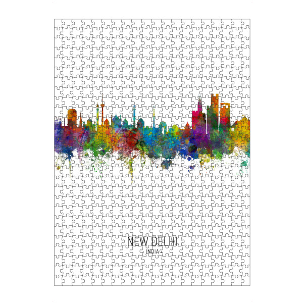 artboxONE Puzzle "New Delhi Skyline Portrait" artboxONE - Städte - New delhi,India,Skyline,Cityscape,Painting,Watercolour,Stadtbild