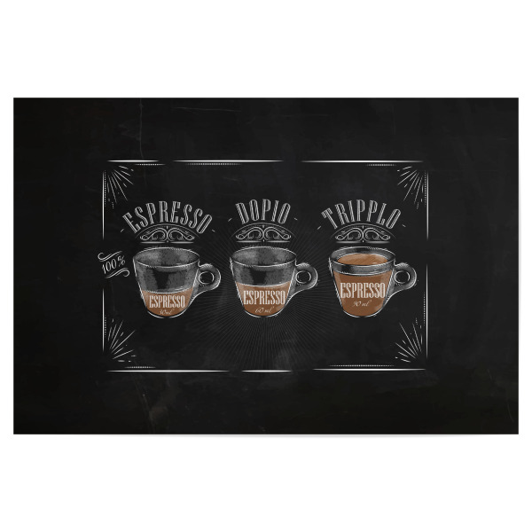 Poster "Coffee espresso chalk" artboxONE - Essen & Trinken,Schwarzweiß