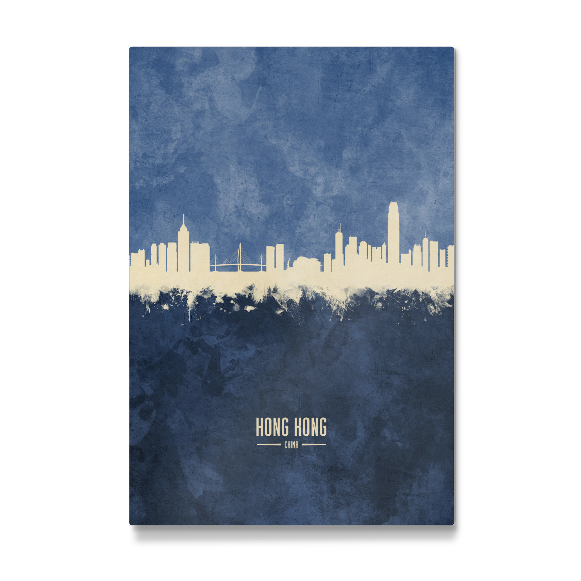 Galerie-Print "Hong Kong Skyline Navy" 75x50 cm artboxONE
