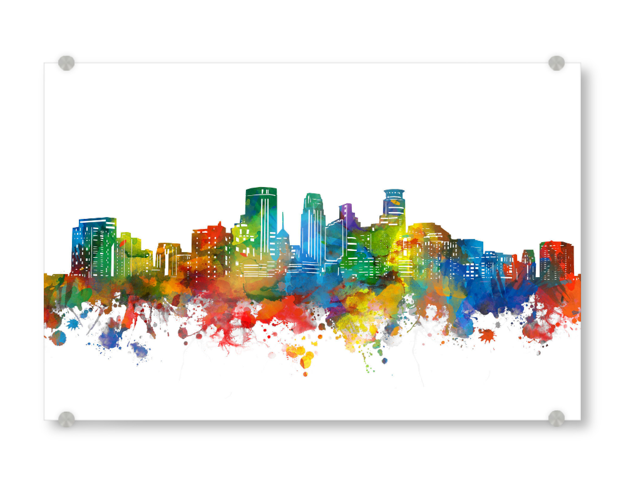 Acrylglasbild "Minneapolis skyline watercolor" artboxONE - Städte,Reise