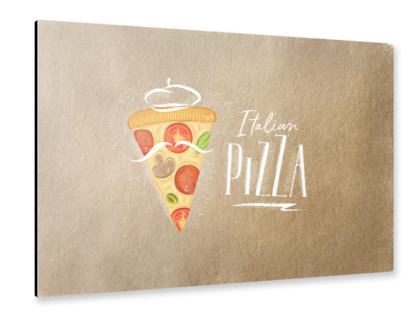 Alu-Dibond "Italian pizza slice craft" 30x20 cm artboxONE