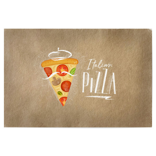 Poster 30x20 cm "Italian pizza slice craft" artboxONE - Essen & Trinken - Pizza,Italian,Food,Cheese,Slice,Lunch,Mozzarella,Vintage,Retro,Craft